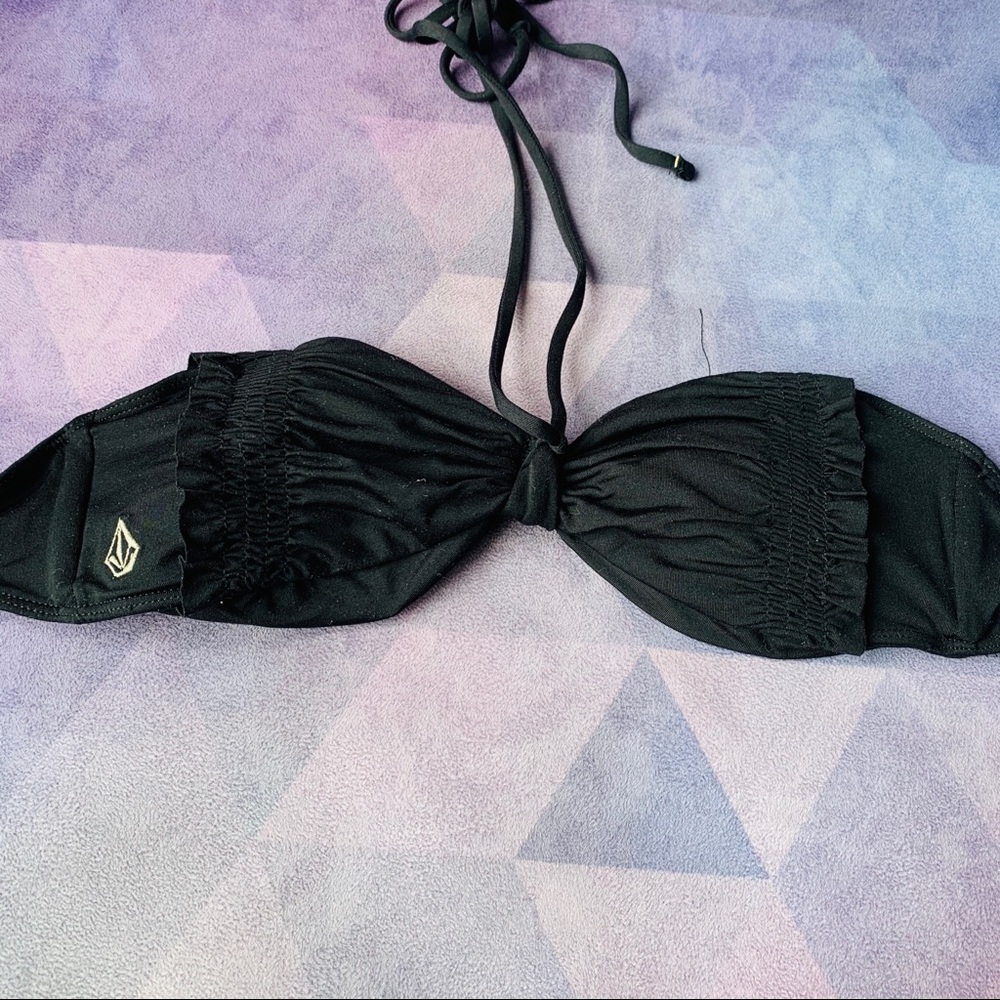 👙VOLCOM RUFFLE BANDEAU BIKINI TOP - Picture 2 of 3